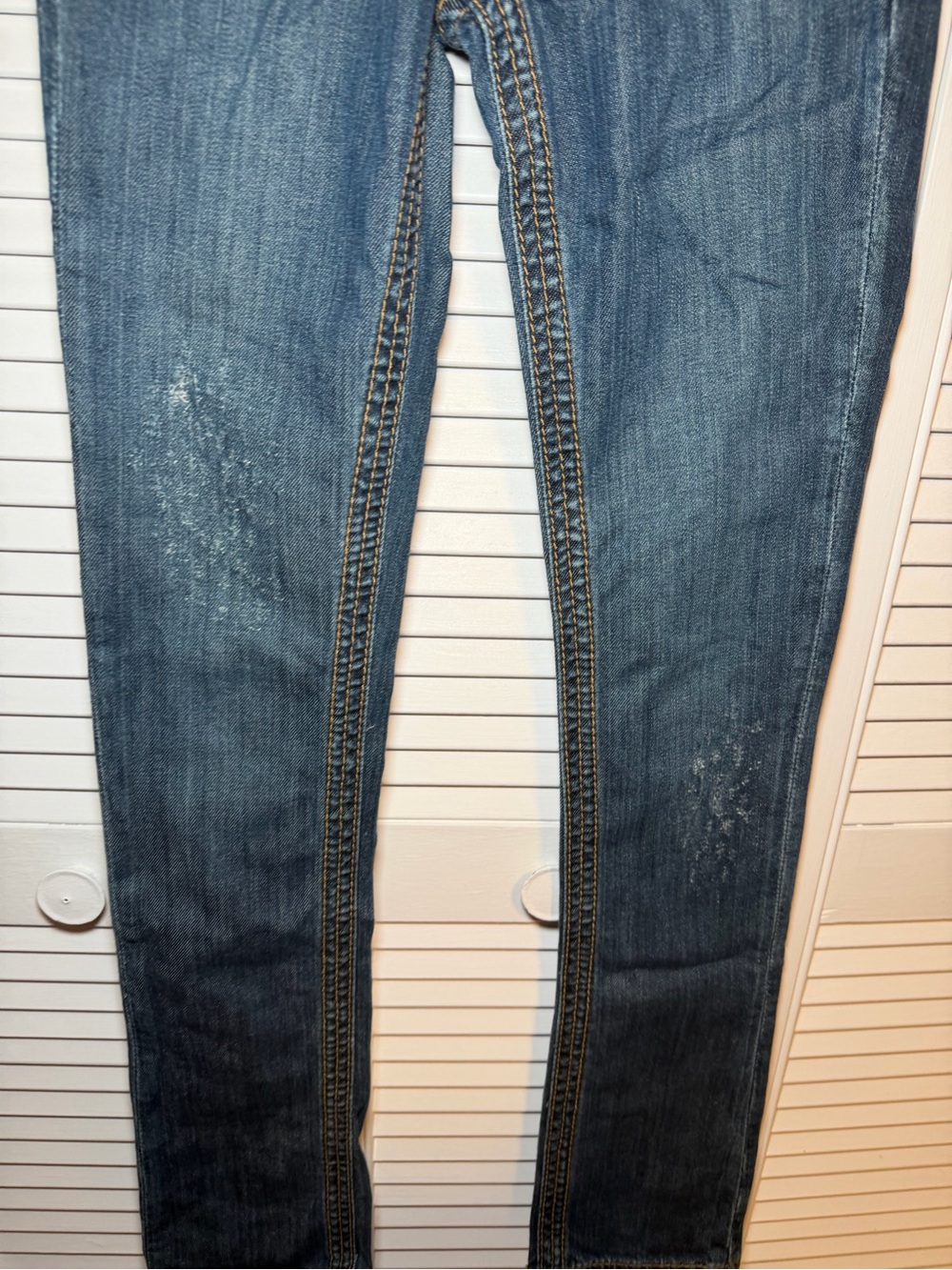 Stitch’s Seminole Women’s Blue Straight Leg Jeans Distressed Y2K Size 24 - Picture 3 of 10